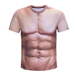 Тениска за мъже с принт на мускулесто тяло