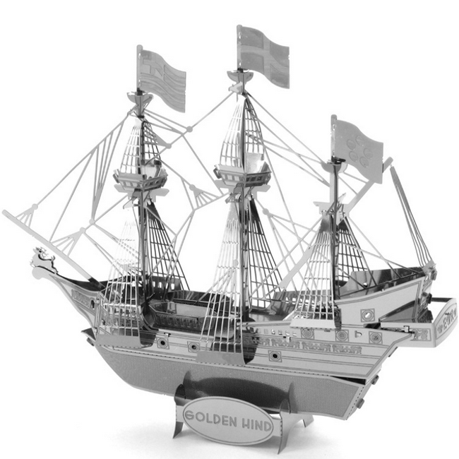 Medalowe puzzle 3D - statek piracki 1