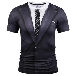 Tricou cu imprimeu sacou și cravată