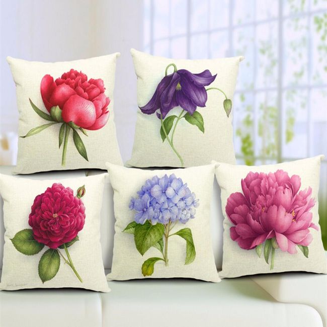 Poszewka na poduszkę z motywem kwiatowym - 5 wariantów 1