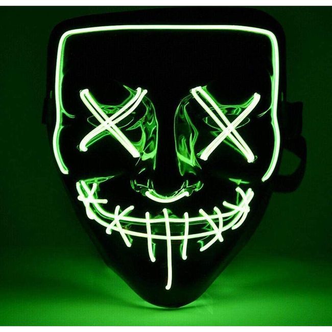 Страховита светеща маска - зелена PD_1537258 1