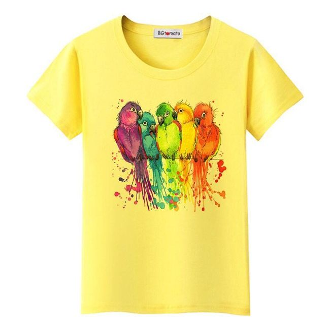 Ženska majica s papagaji - 4 barve 1