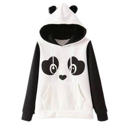Ženski pulover s kapuco - panda