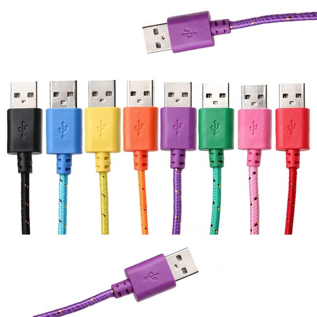 USB nabíjecí a datový kabel s micro USB konektorem - délka 3 m, 9 barev 1