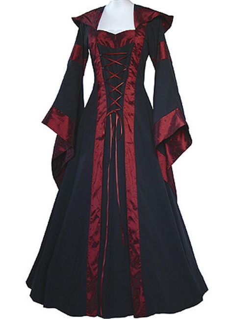 Šaty ve středověkém renesančním stylu - Černá-velikost č. 3 1