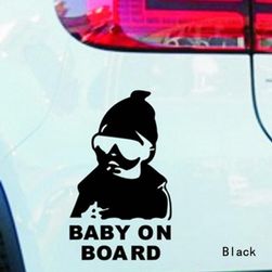 Nálepka na sklo auta - Baby on board - černá SR_DS47437531