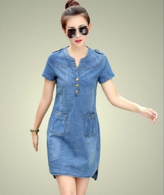 Rochie Din Jeans Cu Buzunare 2 Variante Rochii Imbrăcăminte