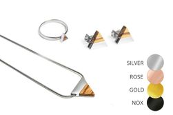 Trojuholníkové náušnice a náhrdelník a prsteň TE_6014559539ad8
